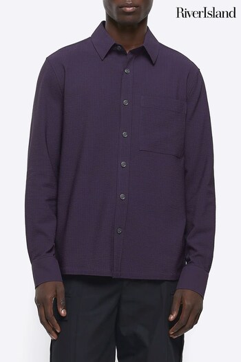 River Island Purple Seersucker Shirt (900773) | £35