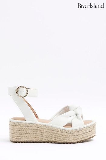 River Island White Espadrille Sandals mid-top (900788) | £40