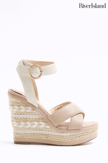 River Island White Espadrille Wedge Sandals most (901076) | £55