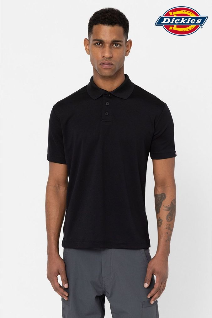 Dickies black polo shirt hot sale