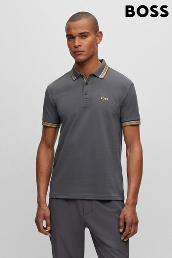BOSS Grey/Beige Tipping Paddy Polo Shirt (901437) | £89