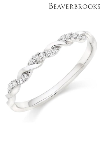 Beaverbrooks Platinum Diamond Twist Wedding Ring (901469) | £950
