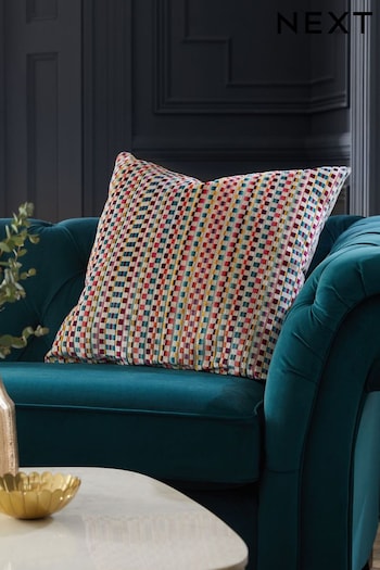 Multi Bright 59 x 59cm Cut Velvet Multi Stripe Cushion (901846) | £36