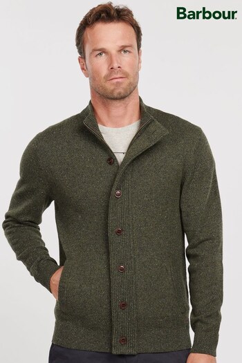 Barbour® Green Ess Tisbury Wool Blend Button Up Sweatshirt (902426) | £119