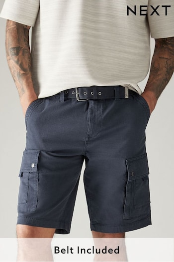 Navy Belted Cargo Shorts Jeans (902567) | £30