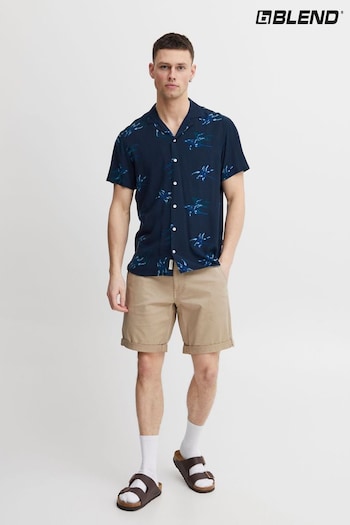 Blend Blue Flower Printed Resort Short Sleeve Shirt (902626) | £35
