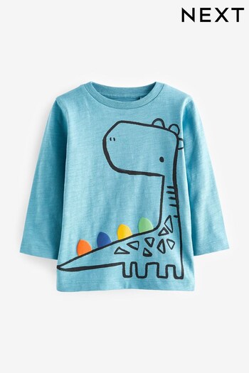 Blue Dino Long Sleeve Character T-Shirt (3mths-7yrs) (902848) | £6 - £8