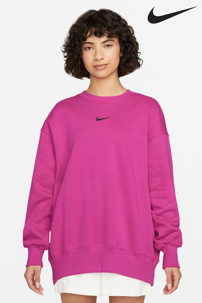 Nike pink longline hoodie store