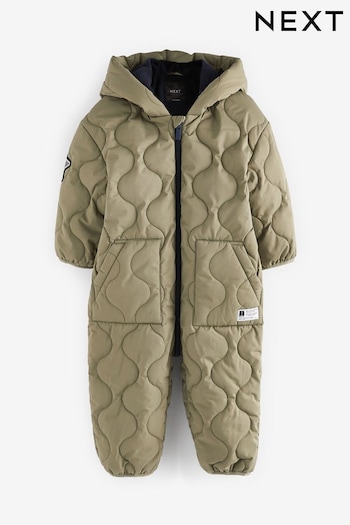 Khaki Green Quilted Snowsuit (3mths-7yrs) (902887) | £32 - £36
