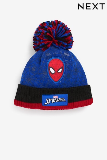 Blue Spider-Man Knitted Pom Hat (1-10yrs) (903041) | £4.50 - £5.50