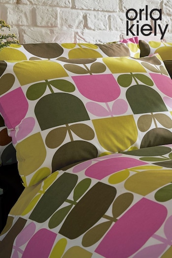 Orla Kiely Green Multi Block Stem Pillowcases (903044) | £20