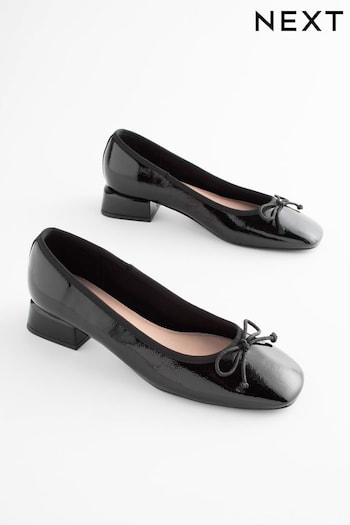 Black Forever Comfort Block Heel Ballerina Shoes (903848) | £32