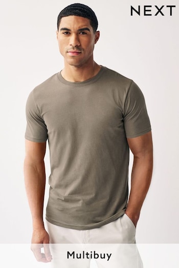 Brown Neutral Slim Essential Crew Neck T-Shirt (903911) | £8