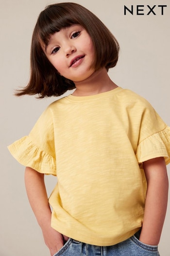 Yellow Frill Short Sleeve T-Shirt (3mths-7yrs) (903980) | £4 - £6
