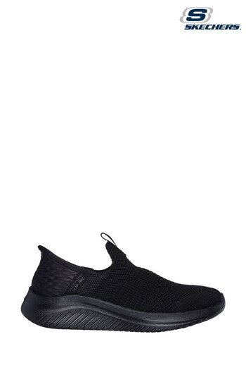 Skechers Ink Black Ultra Flex 3.0 Smooth Step Slip In Shoes (904020) | £59