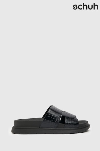 Schuh Tally Croc Cross Strap Footbed Sandals (904033) | £30