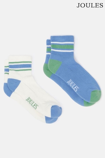 Joules Volley Blue & White Tennis Socks (2 Pack) (904308) | £9.95