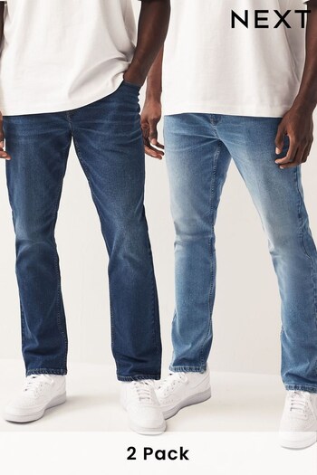 Mid Blue/Light Blue Slim Essential Stretch Jeans 2 Pack (904348) | £40