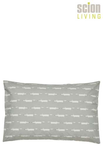 Scion Set of 2 Grey Mr Fox Cotton Housewife Pillowcases (904409) | £23