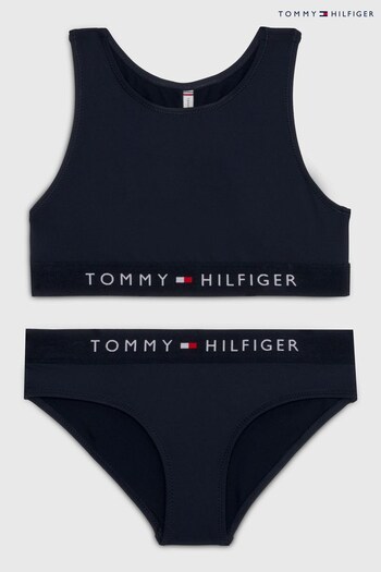 Tommy Hilfiger Blue Crop Top Bikini Set (904750) | £45