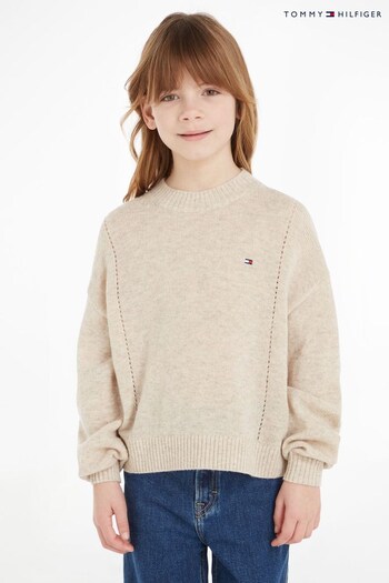 Tommy Hilfiger Kids Cream Essential Soft Wool Sweater (904823) | £55 - £65