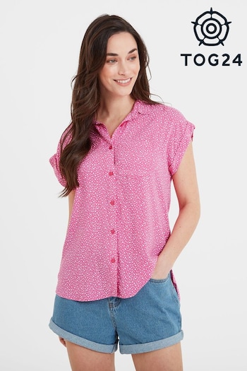 Tog 24 Womens Alston Short Sleeve Bubblegum Pink Pebble Print Shirt (905061) | £35