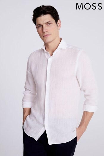 MOSS Tailored Fit Linen White Shirt (905100) | £60