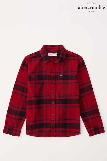 Abercrombie & Fitch Red Long Sleeve Striped Shirt (905339) | £39