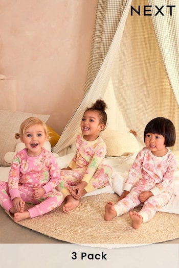 Pink/Yellow Floral Pyjamas 3 Pack (9mths-16yrs) (905379) | £24 - £35