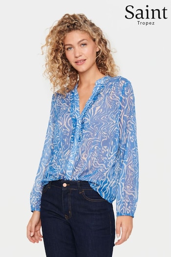 Saint Tropez Blue Valerie Chiffon Shirt (905492) | £50