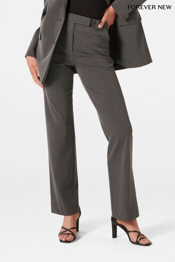 Forever New Grey Stacey Slim Straight Leg Trousers (905966) | £50