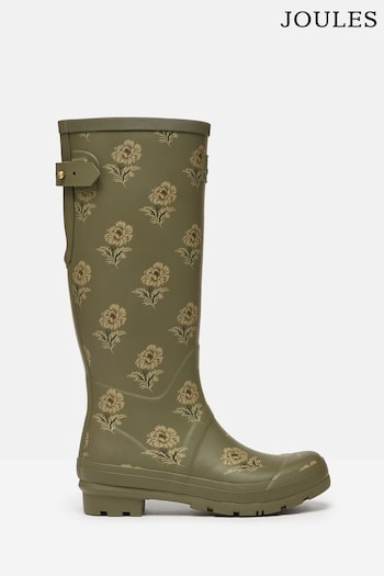 Joules Green Floral Adjustable Tall Wellies (906222) | £59.95