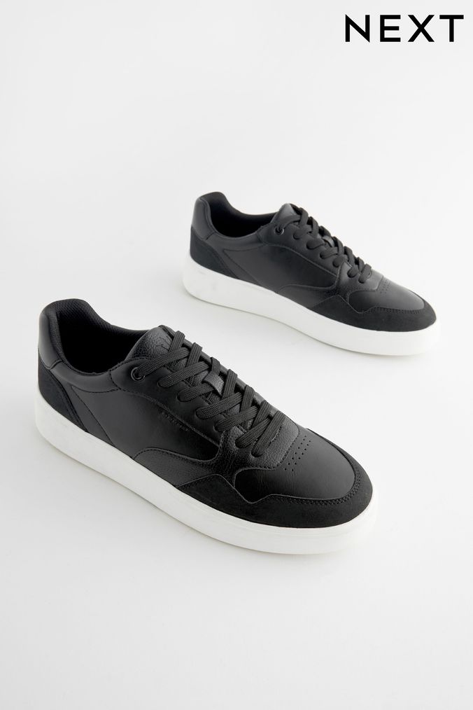 Mens White Trainers Canvas White Leather Trainers Next