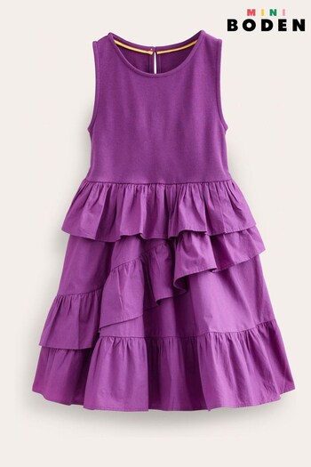 Boden Purple Ruffled Cotton Dress (906506) | £29 - £33