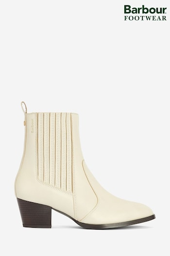 Barbour® Cream Leather Elsa Western Chelsea Boots (906564) | £149
