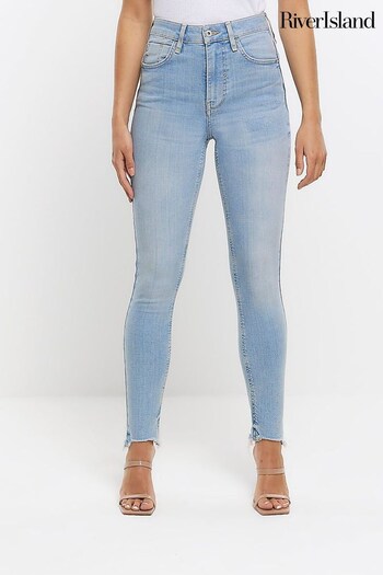 River Island Blue High Rise Super Soft Skinny Jeans Backpack (906712) | £48