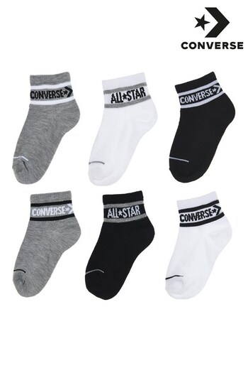 Converse Grey Ankle Socks 6 Pack Kids (906749) | £18
