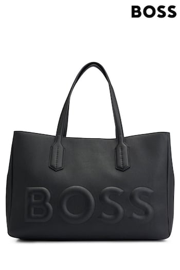 BOSS Black Debossed Logo Faux Leather Tote Bag (906841) | £199