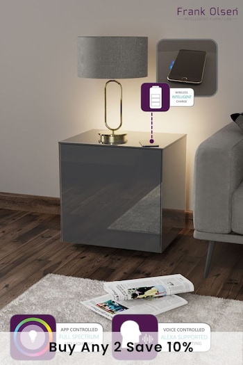 Frank Olsen Grey Smart LED Side Table (906955) | £195