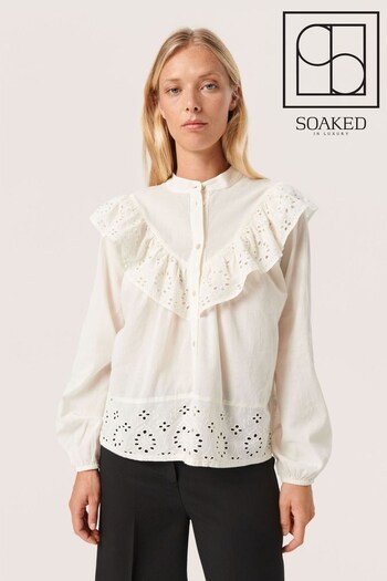 Soaked in Luxury Irim Embroidered White Blouse (907035) | £75