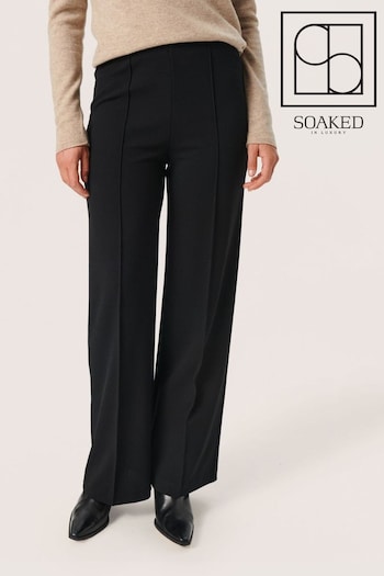 Soaked in Luxury Bea Straight Legs High Waist Black Trousers (907107) | £75