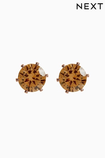 Rose Gold Cubic Zirconia Large Stud Earrings (907334) | £5