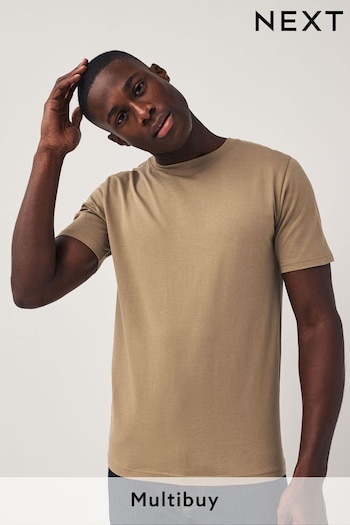 Stone Brown Slim Essential Crew Neck T-Shirt (907469) | £8