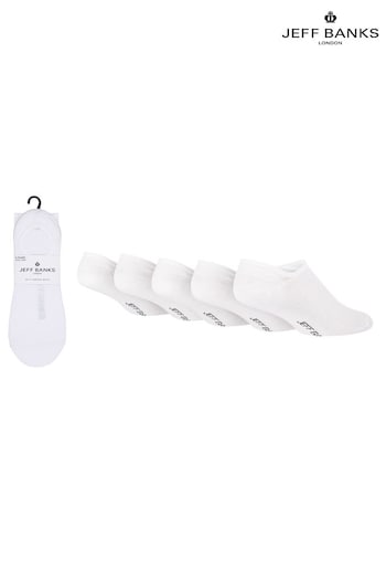 Jeff Banks White Super Low Cut Shoe Liners Socks (907477) | £14