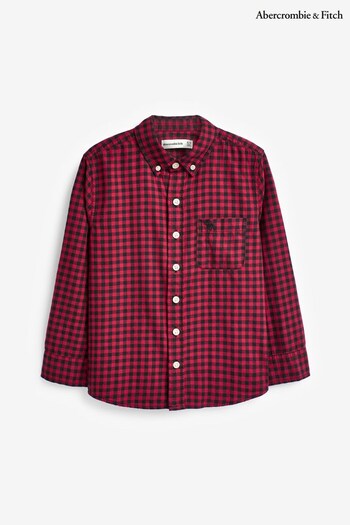 Abercrombie & Fitch Red Long Sleeve Striped Shirt (907576) | £39