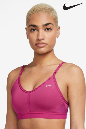 Nike chattanooga Fushsia Pink Indy V-Neck Light Support Padded Sports Bra (907637) | £33