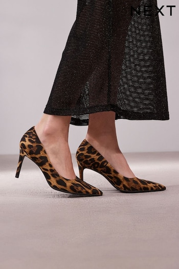 Animal Print Regular/Wide Fit Forever Comfort® Point Toe Mid Heel Court Shoes Lace-up (907705) | £32