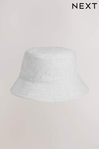 White Linen Rich Bucket Hat (3mths-16yrs) (907879) | £7 - £11