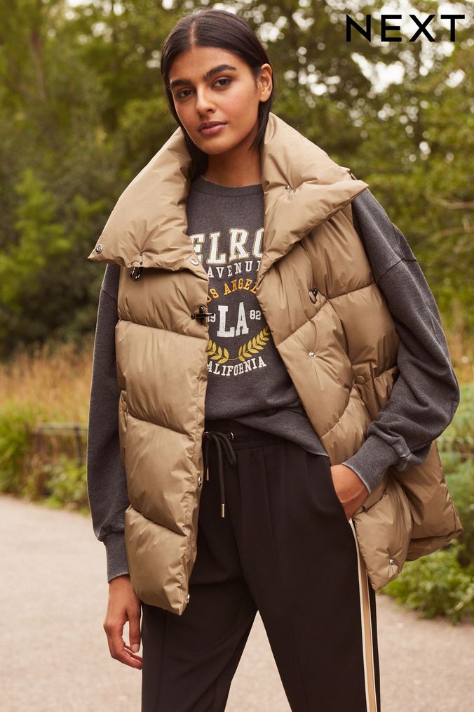 Grey ladies puffer coat shop