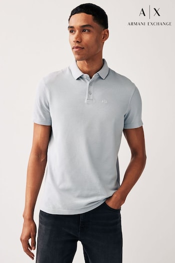 Armani layered Exchange Tonal Logo Pique Polo Shirt (908097) | £80